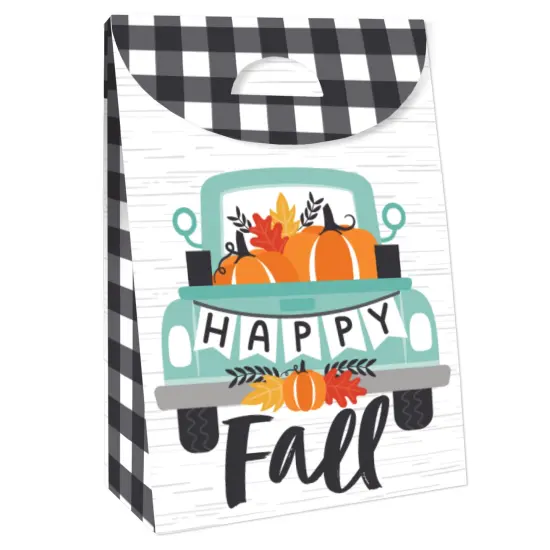 Big Dot of Happiness Happy Fall Truck - Harvest Pumpkin Gift Favor Bags - Party Goodie Boxes - Set of 12 {4}
