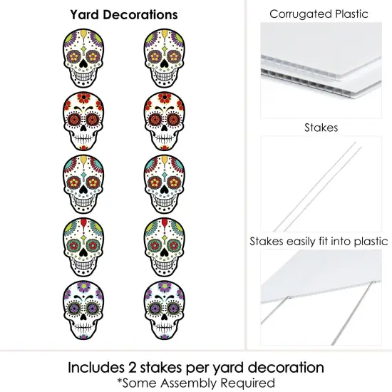 Big Dot of Happiness Day of the Dead - Sugar Skull Skeleton Lawn Decorations - Outdoor Yard Decorations - 10 Piece {7}