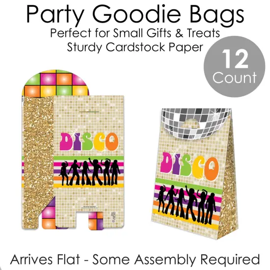 Big Dot of Happiness 70&rsquo;s Disco - 1970s Disco Fever Gift Favor Bags - Party Goodie Boxes - Set of 12 {7}