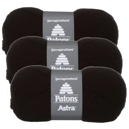 (Pack of 3) Patons Astra Yarn - Solids-Black {1}