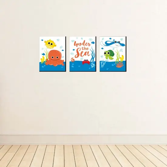 Big Dot of Happiness Under the Sea Critters - Nursery Wall Art and Kids Room Decorations - Christmas Gift Ideas - 7.5 x 10 inches - Set of 3 Prints {4}