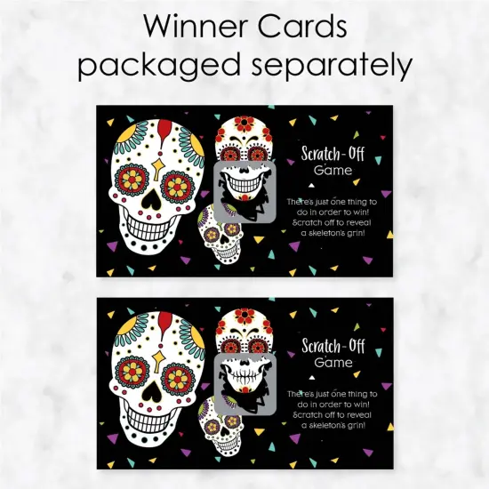 Big Dot of Happiness Day of the Dead - Sugar Skull Party Game Scratch off Card - 22 Count {4}