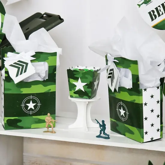 Big Dot of Happiness Camo Hero - Army Military Camouflage Party Favor Boxes - Set of 12 {7}