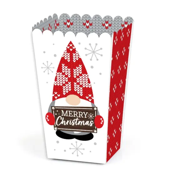 Big Dot of Happiness Christmas Gnomes - Holiday Party Favor Popcorn Treat Boxes - Set of 12 {1}