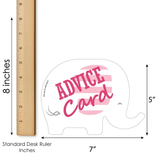 Big Dot of Happiness Pink Elephant - Wish Card Girl Baby Shower Activities - Shaped Advice Cards Game - Set of 20 {6}