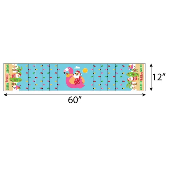 Big Dot of Happiness Tropical Christmas - Petite Beach Santa Holiday Party Paper Table Runner - 12 x 60 inches {4}