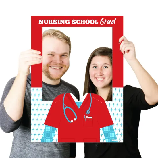 Big Dot of Happiness Nurse Graduation - Medical Nursing Graduation Party Selfie Photo Booth Picture Frame and Props - Printed on Sturdy Material {4}