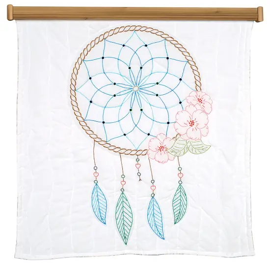 Jack Dempsey Stamped White Wall Or Lap Quilt 36"X36"-Dream Catcher {2}