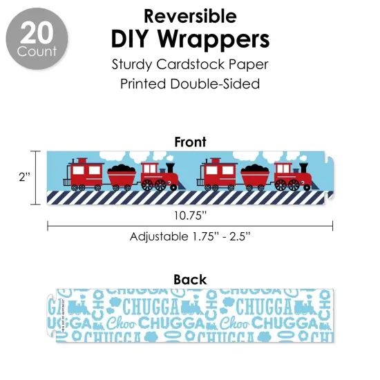 Big Dot of Happiness Railroad Party Crossing - Steam Train Birthday Party or Baby Shower Favors and Cupcake Kit - Fabulous Favor Party Pack - 100 Pc {4}