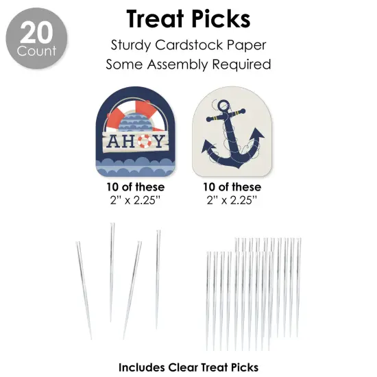 Big Dot of Happiness Ahoy - Nautical - Baby Shower or Birthday Party Favors and Cupcake Kit - Fabulous Favor Party Pack - 100 Pieces {7}