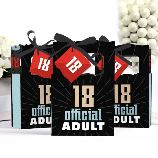 Big Dot of Happiness Boy 18th Birthday - Eighteenth Birthday Party Favor Boxes - Set of 12 {4}