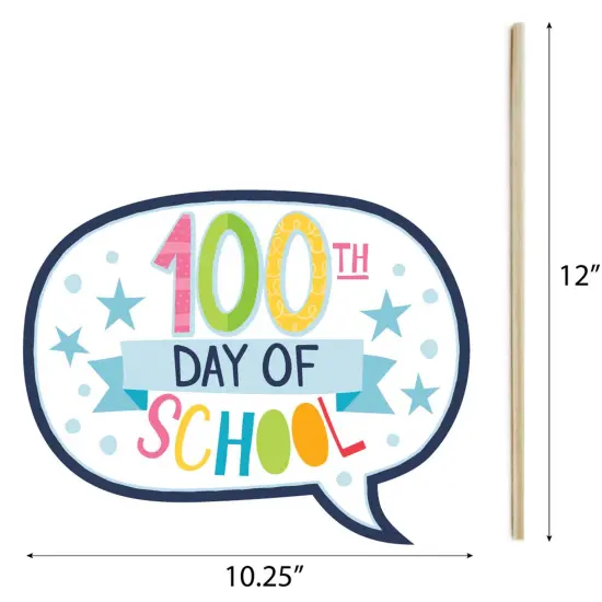 Big Dot of Happiness Happy 100th Day of School - 100 Days Party Photo Booth Props Kit - 20 Count {7}