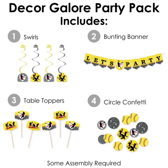 Big Dot of Happiness Grand Slam - Fastpitch Softball - Birthday Party or Baby Shower Supplies Decoration Kit - Decor Galore Party Pack - 51 Pieces {3}