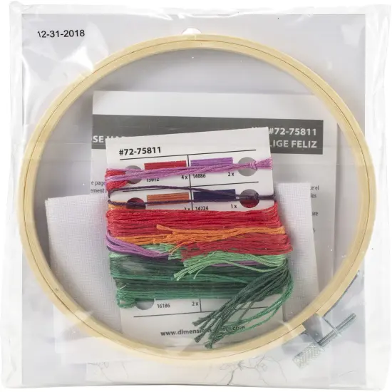 Dimensions Embroidery Kit 6" Round-Choose Happy Stitched In Thread {2}