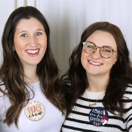 Big Dot of Happiness Vino Before Vows - 3 inch Winery Bridal Shower or Bachelorette Party Badge - Pinback Buttons - Set of 8 {6}