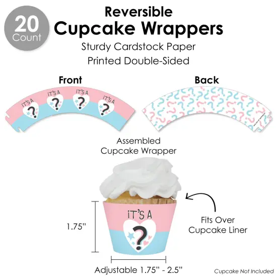 Big Dot of Happiness Baby Gender Reveal - Team Boy or Girl Party Favors and Cupcake Kit - Fabulous Favor Party Pack - 100 Pieces {6}