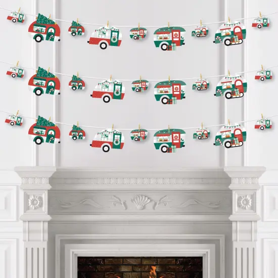 Big Dot of Happiness Camper Christmas - Red and Green Holiday Party DIY Decorations - Clothespin Garland Banner - 44 Pieces {4}