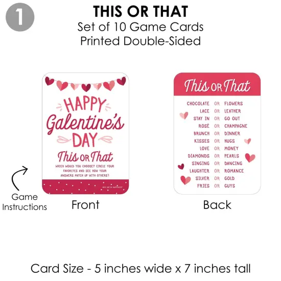 Big Dot of Happiness Happy Galentine's Day - 4 Valentine's Day Party Games - 10 Cards Each - Gamerific Bundle {6}