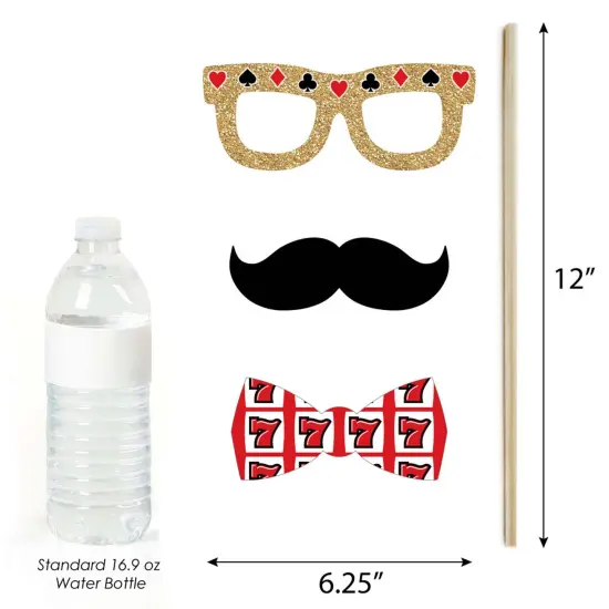 Big Dot of Happiness Las Vegas - Casino Photo Booth Props Kit - 20 Count {6}