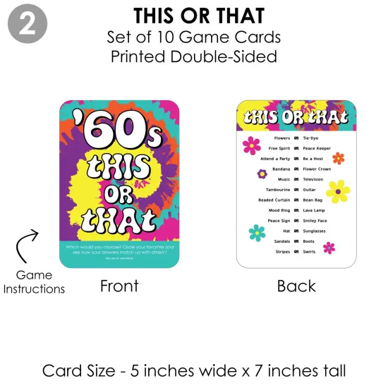 Big Dot of Happiness 60&rsquo;s Hippie - 4 1960s Groovy Party Games - 10 Cards Each - Gamerific Bundle {7}