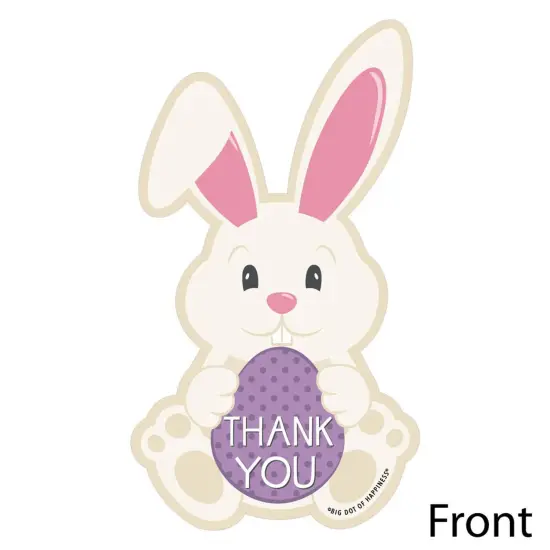 Big Dot of Happiness Hippity Hoppity - Shaped Thank You Cards - Easter Bunny Party Thank You Note Cards with Envelopes - Set of 12 {4}