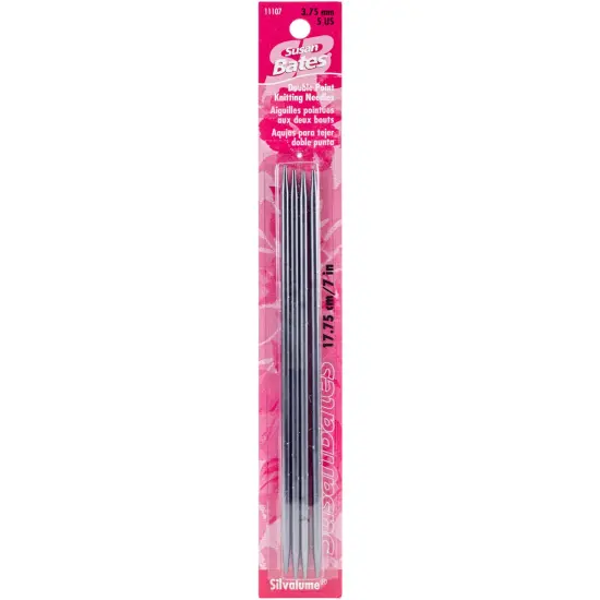 Susan Bates Silvalume Double Point Knitting Needles 7" 4/Pkg-Size 5/3.75mm {1}