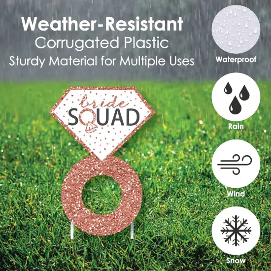 Big Dot of Happiness Bride Squad - Ring Lawn Decorations - Outdoor Rose Gold Bridal Shower or Bachelorette Party Yard Decorations - 10 Piece {6}