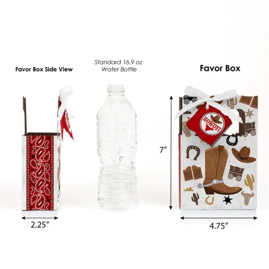 Big Dot of Happiness Western Hoedown - Wild West Cowboy Party Favor Boxes - Set of 12 {3}