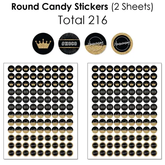 Big Dot of Happiness Hoco Dance - Mini Candy Bar Wrappers, Round Candy Stickers and Circle Stickers - Homecoming Candy Favor Sticker Kit - 304 Pieces {6}
