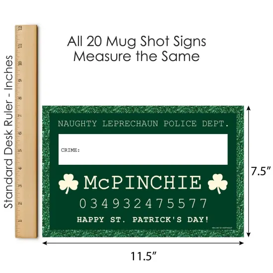 Big Dot of Happiness St. Patrick's Day Party Mug Shots - Photo Booth Props Saint Paddy's Day Party Mug Shots - 20 Count {7}