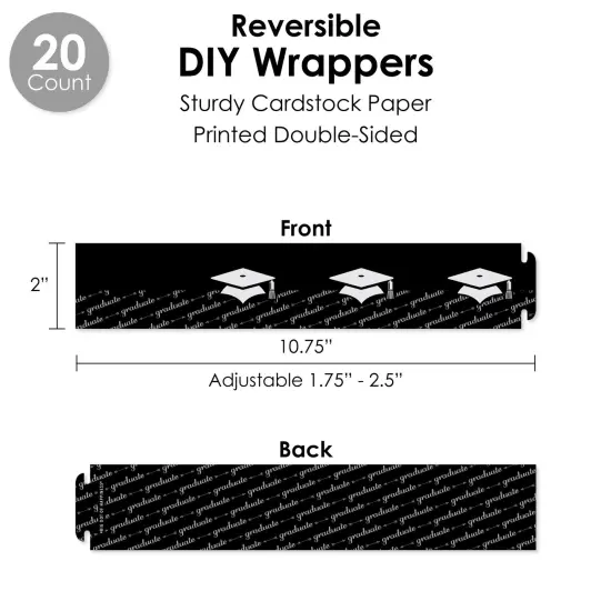 Big Dot of Happiness Graduation Cheers - Graduation Party Favors and Cupcake Kit - Fabulous Favor Party Pack - 100 Pieces {4}