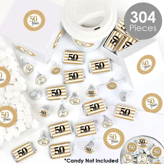 Big Dot of Happiness We Still Do - 50th Wedding Anniversary - Anniversary Party Candy Favor Sticker Kit - 304 Pieces {3}