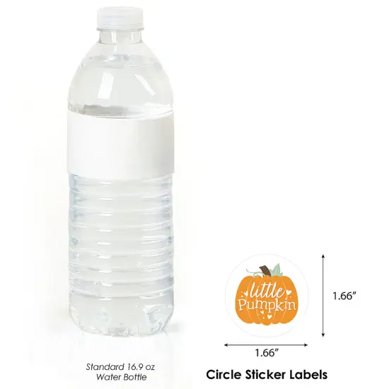 Big Dot of Happiness Little Pumpkin - Fall Birthday Party or Baby Shower Circle Sticker Labels - 24 Count {4}