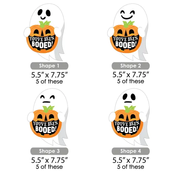 Big Dot of Happiness You've Been Booed - Decorations DIY Ghost Halloween Party Essentials - Set of 20 {7}