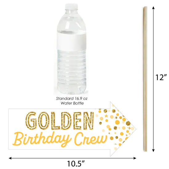 Big Dot of Happiness Funny Golden Birthday - Happy Birthday Party Photo Booth Props Kit - 10 Piece {4}
