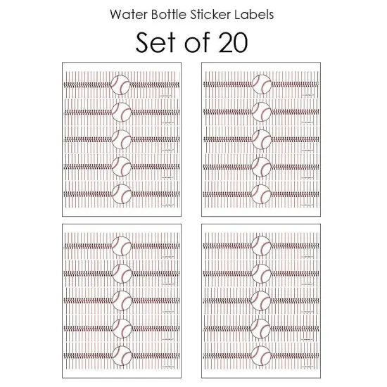 Big Dot of Happiness Batter Up - Baseball - Baby Shower or Birthday Party Water Bottle Sticker Labels - Set of 20 {6}