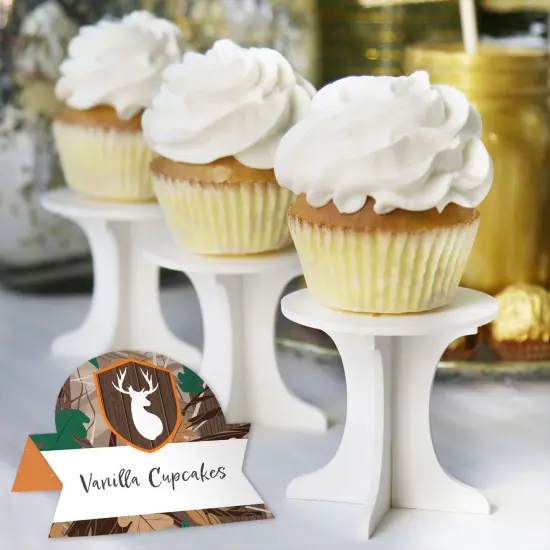 Big Dot of Happiness Gone Hunting - Deer Hunting Camo Baby Shower or Birthday Party Tent Buffet Card - Table Setting Name Place Cards - Set of 24 {6}