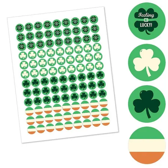 Big Dot of Happiness St. Patrick's Day - Saint Paddy's Day Party Round Candy Sticker Favors - Labels Fits Chocolate Candy (1 sheet of 108) {3}
