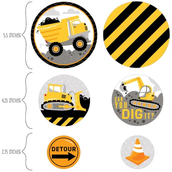 Big Dot of Happiness Dig It - Construction Party Zone - Baby Shower or Birthday Party Giant Circle Confetti - Party D&eacute;cor - Large Confetti 27 Count {3}