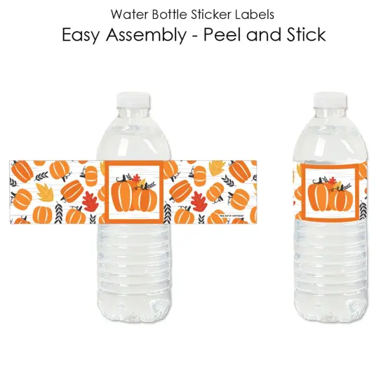 Big Dot of Happiness Fall Pumpkin - Halloween or Thanksgiving Party Water Bottle Sticker Labels - Set of 20 {3}
