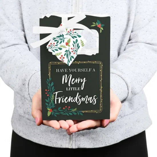 Big Dot of Happiness Rustic Merry Friendsmas - Friends Christmas Party Favor Boxes - Set of 12 {6}