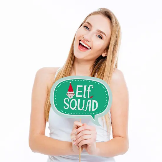 Big Dot of Happiness Elf Squad - Kids Elf Christmas and Birthday Party Photo Booth Props Kit - 20 Count {4}
