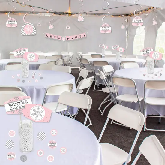 Big Dot of Happiness Pink Winter Wonderland Holiday Snowflake Birthday Party and Baby Shower Supplies Decoration Kit Decor Galore Party Pack 51 Pc {4}