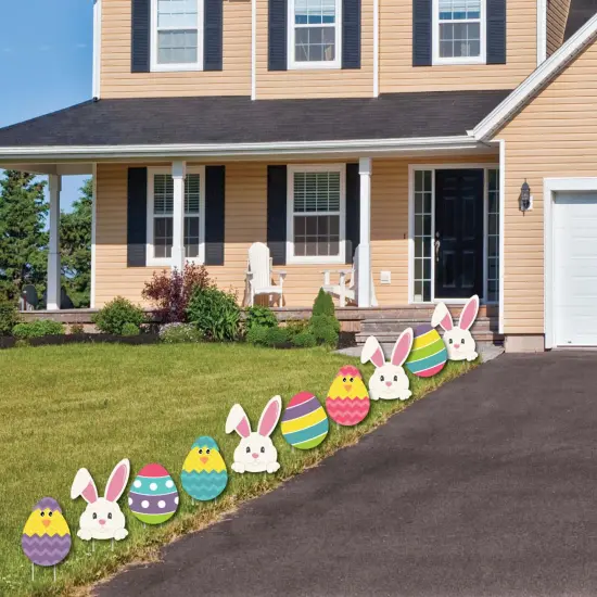 Big Dot of Happiness Hippity Hoppity - Easter Bunny & Egg Yard Decorations - Outdoor Easter Lawn Decorations - 10 Piece {4}