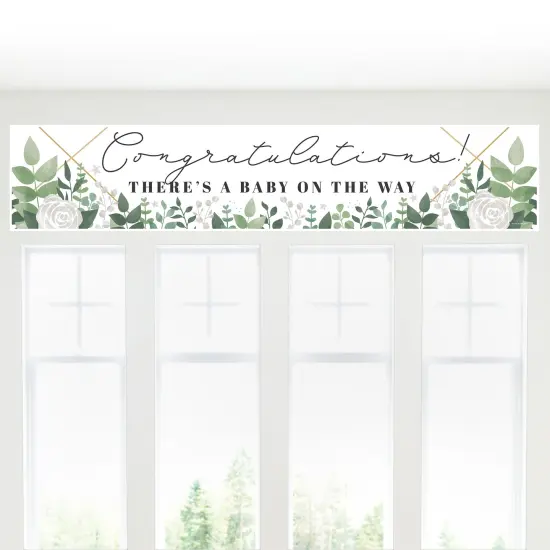 Big Dot of Happiness Boho Botanical Baby - Greenery Baby Shower Decorations Party Banner {6}
