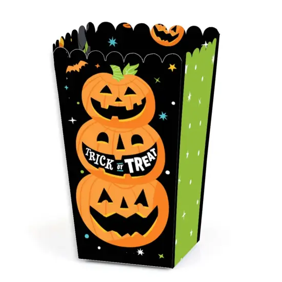 Big Dot of Happiness Jack-O'-Lantern Halloween - Kids Halloween Party Favor Popcorn Treat Boxes - Set of 12 {1}