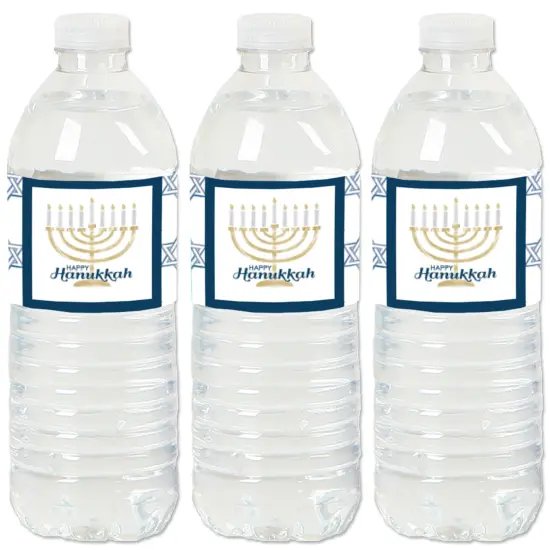 Big Dot of Happiness Happy Hanukkah - Chanukah Water Bottle Sticker Labels - Set of 20 {1}
