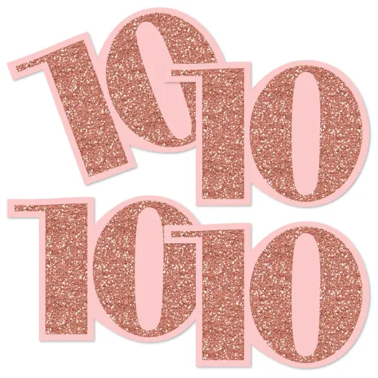 Big Dot of Happiness 10th Pink Rose Gold Birthday - Decorations DIY Happy Birthday Party Essentials - Set of 20 {3}