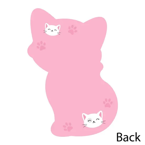 Big Dot of Happiness Purr-fect Kitty Cat - Shaped Thank You Cards - Kitten Baby Shower Birthday Party Thank You Note Cards with Envelopes - Set of 12 {6}