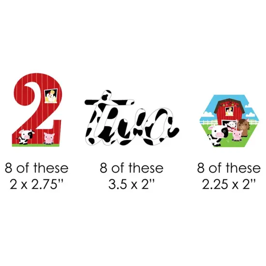 Big Dot of Happiness 2nd Birthday Farm Animals - Paper Straw Decor - Barnyard Second Birthday Party Striped Decorative Straws - Set of 24 {3}